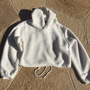 🔥Free with Purchase Fleece off white cropped hoodie Wild Fable sz XL